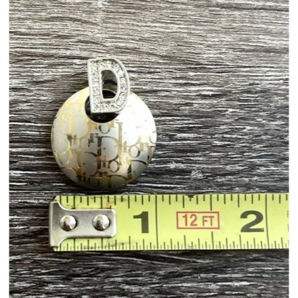 Vintage Christian Dior Women’s Silver/Gold Tone  Pendant White Stone - Picture 3 of 9